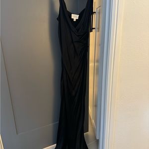 Black silk maxi wrap dress